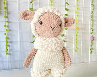 Peluche de oveja de ganchillo: decoración infantil hecha a mano, regalo para niños