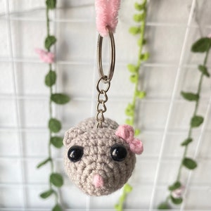 Sad Hamster Keychain , Crochet sad hamster , amigurumi sad hamster , keychain, bag charm
