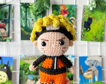 Ninja Amigurumi Handmade Toy Manga Crochet Doll, Anime Inspired Play Toy Manga Hit Character Crochet Doll