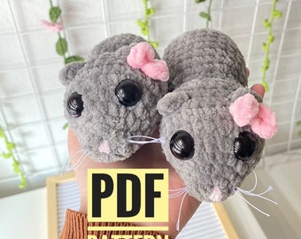 Sad Hamster Amigurumi, Cute Hamster Tiktok meme , Crochet Hamster pink bow , sad hamster pattern , Amigurumi sad hamster pattern , hamster