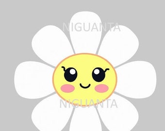 Leuke madeliefjebloem kawaii png