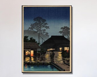 Japan Art Tsuchiya Koitsu Evening At Ushigome Koitsu Art Poster Ukiyo Art Edo Period Japanese Art Japan Wall Art Living Room Prints handmade