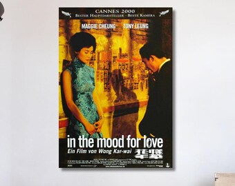 Póster de la película In the Mood for Love, arte de pared en lienzo de la película In the Mood for Love, carteles de películas, artes impresas de series de televisión, regalo hecho a mano, arte en lienzo