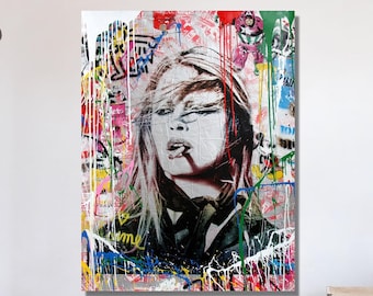 Banksy Canvas Wall Art, Graffiti Wall Art, Colorful Banksy Decor,Banksy Mural Quate, Banksy Artwork, Ready to Hang, Street Graffiti Poster