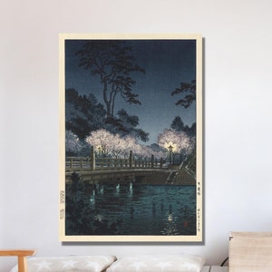 Tsuchiya Koitsu Poster, Benkei Bridge 1933, Edo Period Japanese Print Koitsu Poster Japan Wall Art Koitsu Japanese Art, Living Room Canvas