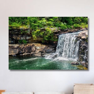 Waterfall Canvas Forest Waterfall Forest Canvas Print, Room Decor, Waterfall Art Waterfall Print Waterfall Nature, Canvas Wall Art, Handmade