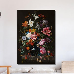Borboleta de Flores por Jan Davidsz de Heem 1660 Tela Arte de Parede Natureza Morta Holandesa Jan Davidsz Flores Pôster Jan Davidsz Giclee Presente Flores