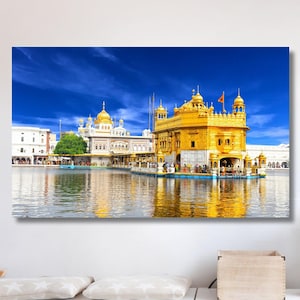 Golden Temple Harmandir Sahib Canvas Art, Indian Canvas Art, Religious Canvas Roll, Indian Home Decor, Indian Painting, Golden Temple Poster