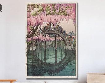Japanese Art Print Hirakawa Bridge by Yoshida Hiroshi Cotton