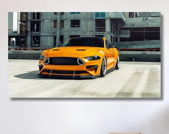 Ford Mustang Canvas Car Canvas Ford Mustang Print, Ford Wall Decor Mustang Wall Art Ford Poster Canvas Boys Room Poster Ferrari Wall Art