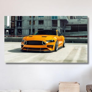 Ford Mustang Canvas Car Canvas Ford Mustang Print, Ford Wall Decor Mustang Wall Art Ford Poster Canvas Boys Room Poster Ferrari Wall Art