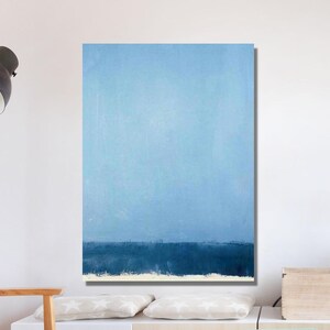 Mark Rothko Canvas,Abstract Canvas Wall Art,Rothko Reproduction,Modern Art Expressionism Painting Blue Dark Blue Framed Canvas Paint