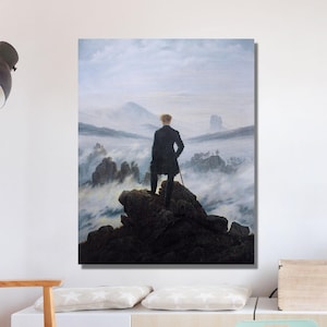 Caspar David Friedrich The Wanderer Above the Sea of Fog, Caspar David Friedrich Canvas Wall Art 1818 Fine Art Print Poster Oversize Canvas