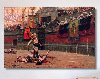 Jean Léon Gérôme  Pollice Verso 1872 Canvas, Canvas Wall Art, Framed Giclee Wall Art Print, Handmade Gifts, Christmas Gifts, Halloween Gifts
