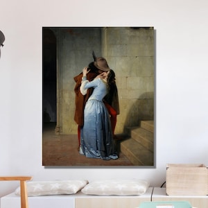 Francesco Hayez The Kiss, Personalized Gifts, Canvas Home Decor, Famous Canvas , Custom Wall Decor, handmade gift, Francesco Hayez Printed