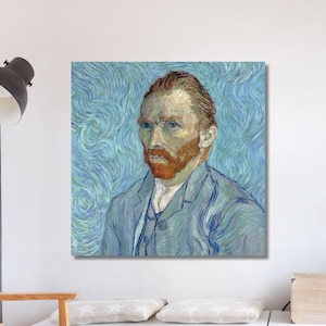 Vincent Van Gogh Self Portrait 1889 Canvas Gallery Wrapped or Framed Giclee Wall Art Print, Canvas Wall Art, Handmade Gift, Christmas Gift
