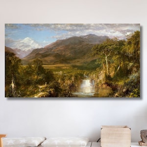 Herz Der Anden, Klassische Landschaft, Frederic Edwin Church, Zeichnung Druck Leinwand Wandkunst, Nordlicht Kunst, Handgemachtes Geschenk