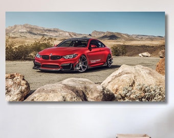 Póster de BMW de gran tamaño, arte de pared, impresión de BMW, decoración de pared de BMW, regalo de arte de pared de automóvil, póster de garaje, arte automotriz, lienzo de superdeportivo, arte de lienzo enorme