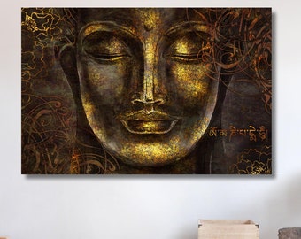 Buddha Canvas Prints , Buddha Wall Art Colorful Canvas Art Buddha Wall Decor Yoga Meditation Buddha Handmade Gift Christmas Gift Ready Hang