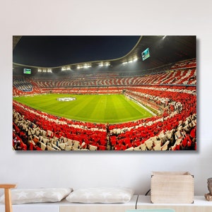 FC Bayern Munich Stadium Canvas Wall Art, Allianz Arena Stadium Poster, FC Bayern Munich Fans , Living Room Decor, Handmade Christmas Gift