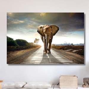 Elefant Wand Kunst Extra Große Wand Kunst Elefant Poster, Afrikanischer Elefant Einweihungsgeschenk Kinderzimmer Wand Kunst, Handgemachtes Geschenk, Weihnachtsgeschenk