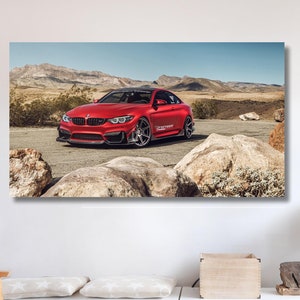 Póster de BMW de gran tamaño, arte de pared, impresión de BMW, decoración de pared de BMW, regalo de arte de pared de automóvil, póster de garaje, arte automotriz, lienzo de superdeportivo, arte de lienzo enorme