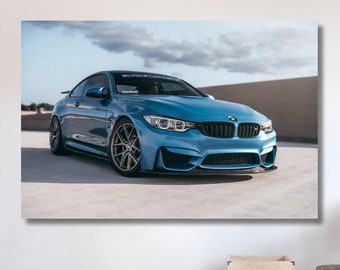 Arte mural de BMW, arte mural de superdeportivo, póster de BMW, arte de automóviles, lienzo impreso de BMW, póster de garaje, arte automotriz, lienzo de superdeportivo, arte de lienzo enorme