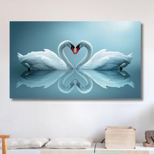 Swan Glas Wall Art ,Canvas Wall Art ,Modern Art, Christmas Gift , Room Decor, Animal Canvas Poster Print, Swan Glas Poster, Swan Canvas Gift