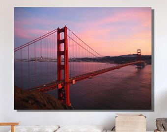 Golden Gate Bridge Canvas Wall Art,Golden Gate Bridge Canvas Print Art,Landscape Wall Art, Home Decor, Living Room Decors, Trendy Wall Decor