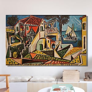 Pablo Picasso - Mediterranean Landscape Canvas Wall Art, Classical Art, Living Room Canvas Art, Modern Fine Art Print Home Decor Wall Art