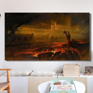 John Martin Canvas Wall Art John Martin Pandemonium, Louvre (1841) Print Pandemonium by John Martin Canvas  Kids Room Gift Wall Art Design