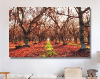 Forest Canvas Print, Nature Canvas, Tree Print, Forest Poster, Nature Canvas Landscape, Autumn Road Landscape, Handmade Gift, christmas gift