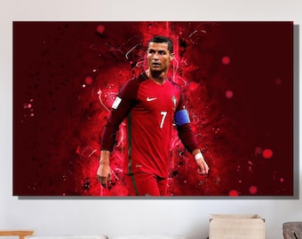 Cristiano Ronaldo Canvas Print, Ronaldo Wall Decor, CR7 Fan Gift, Ronaldo Picture, Canvas Room Art, Football Fan Gift, Football Wall Art