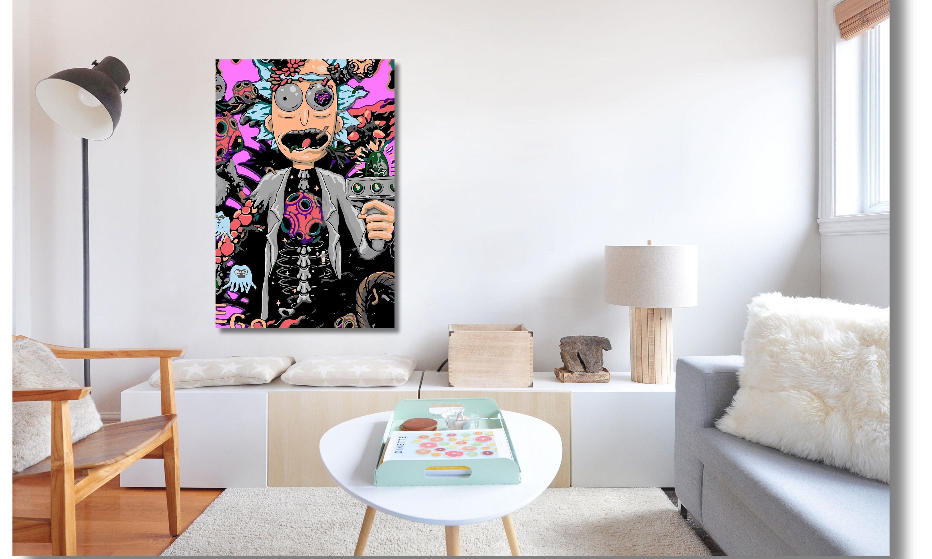 Rick and Morty Canvas Tv Series Canvas Wall Art Cartoon Etsy