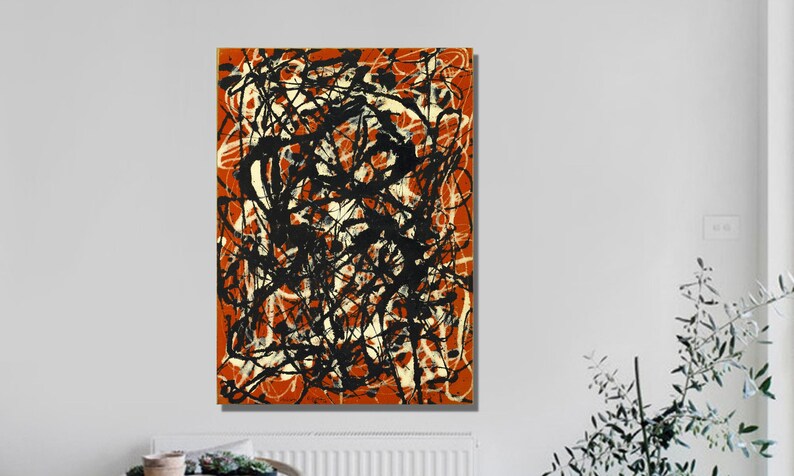 Jackson Pollock Free Form Drip 1946 Abstract Wall Art Black - Etsy