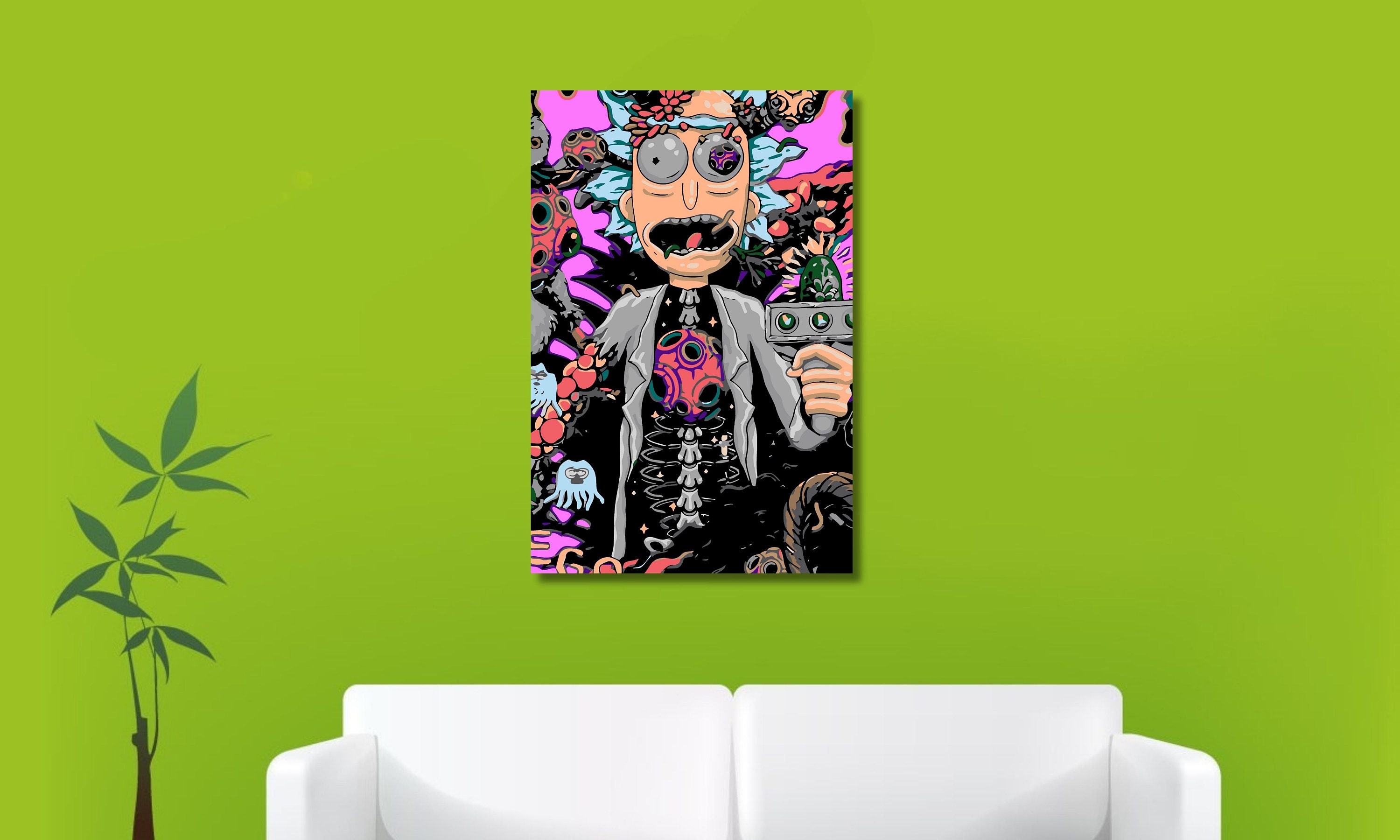 Rick and Morty Canvas Tv Series Canvas Wall Art Cartoon Etsy