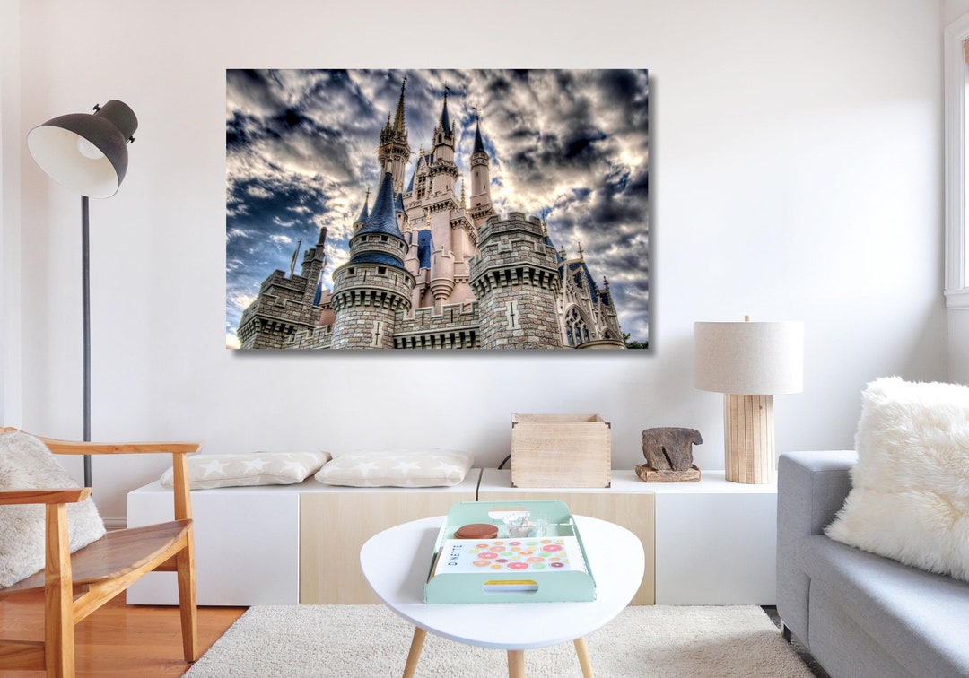 Princess Castle Art,princess Prints, Blue Canvas Wall Art , Modern Art ...