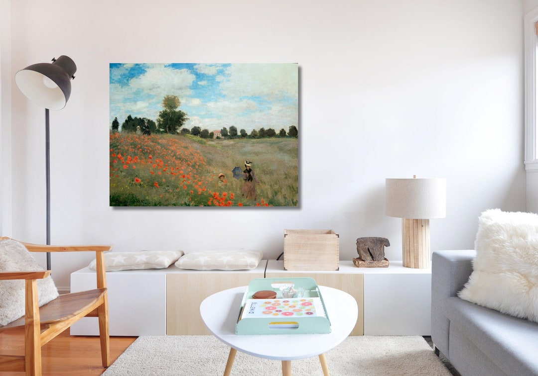 Claude Monet Poppy Field (argenteuil) (1814) Canvas Giclee Wall Art ...