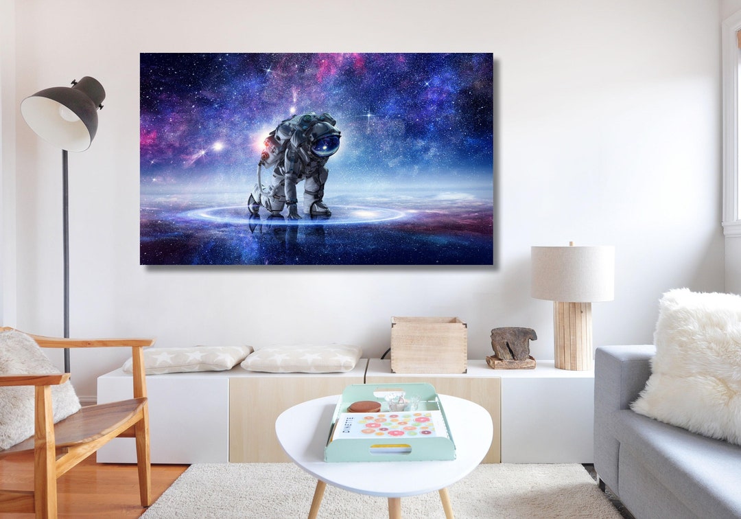 Astronaut Glass Decor, Astronaut Landing , Space Canvas Decor Wall Art ...