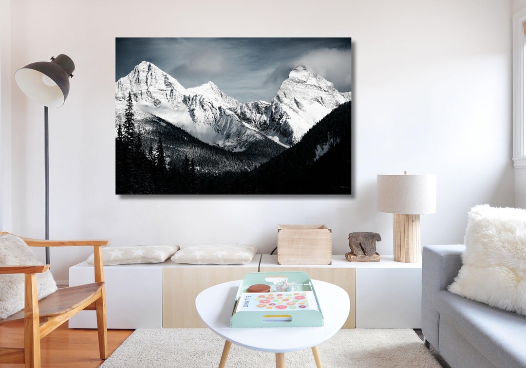Black White Mountain Black and White Art Mountain Wall Art, Mountain ...