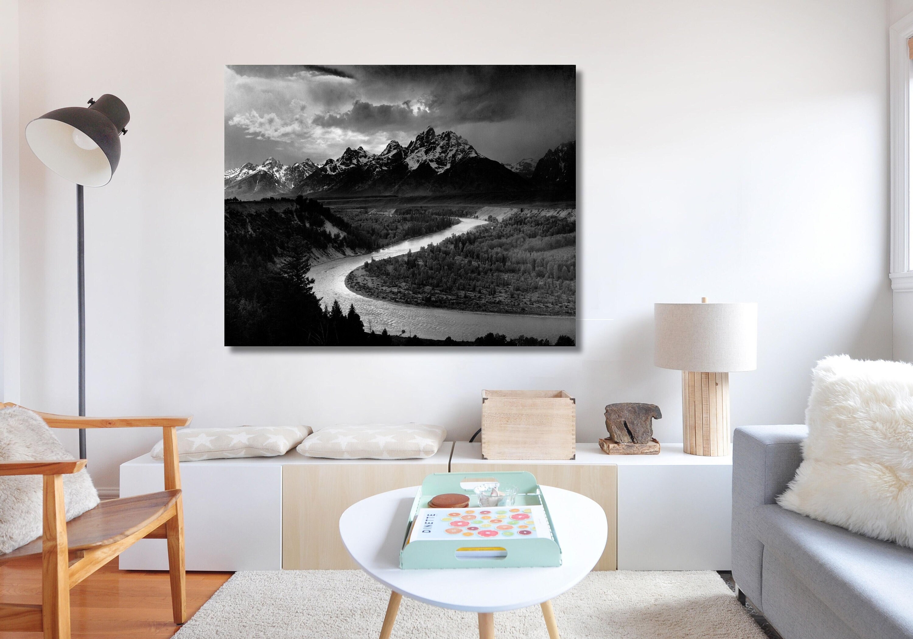 Ansel Adams Canvas Wall Art, Grand Teton Snake River Art Vintage Photos ...