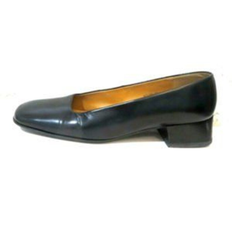 Vintage Ralph Lauren Pumps Made in Spain Black Leather Etsy