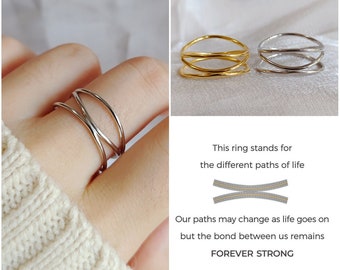 To My Best Friend - Our Bond Remains Forever Strong Crossover Ring - Unique Jewelry Gift - Birthday Gift - Gift For Her -Bridesmaid Gift