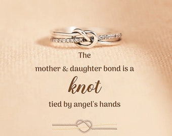 To My Daughter Double Band Knot Ring, The Mother & Daughter Bond Is A Knot Tied By Angel’s Hands,Birthday Gift, Graduation Gift For Daughter