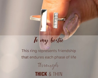 To My Besties Thick And Thin Ring - This Ring Represents Friendship That Endures Each Phase Of Life, Through Thick And Thin -Bridesmaid Gift