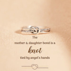 To My Daughter Double Band Knot Ring, The Mother & Daughter Bond Is A Knot Tied By Angel’s Hands,Birthday Gift, Graduation Gift For Daughter