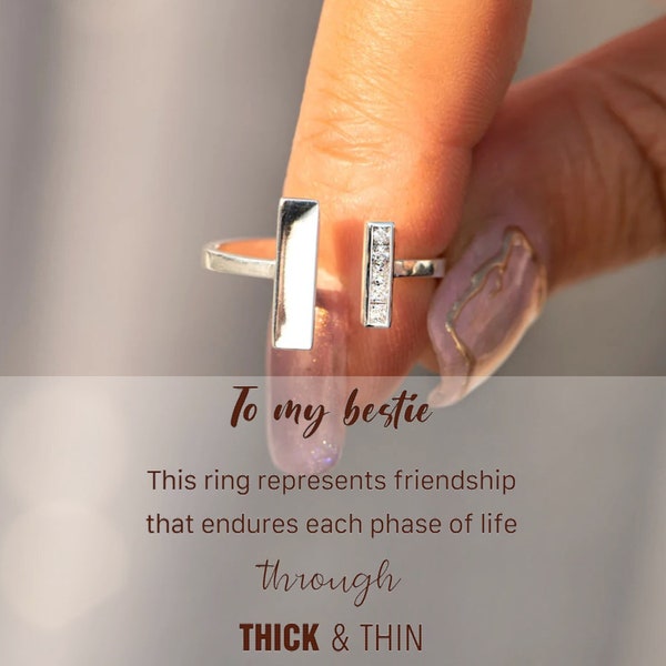 To My Besties Thick And Thin Ring - This Ring Represents Friendship That Endures Each Phase Of Life, Through Thick And Thin -Bridesmaid Gift