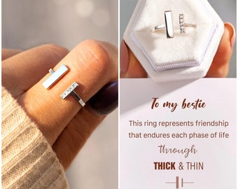 To My Besties Dicker und dünner Ring - Dieser Ring steht für Freundschaft, die jede Phase des Lebens erträgt, durch dick und dünn - Brautjungfer Geschenk