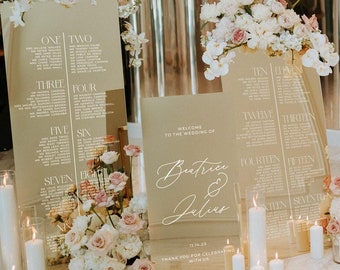 Wedding Sign Bundle, Acrylic Seating Chart, Table Plan Wedding, Mirror Seating Chart, Wedding Welcome Sign, Table Assignment, Seating Plan
