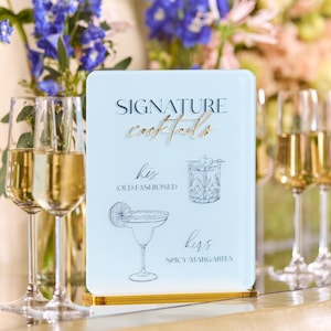 Enseigne de bar de mariage - menu de bar de boissons signature - décoration de réception de mariage - signalisation de mariage - enseigne de bar personnalisée - menu de boissons de mariage